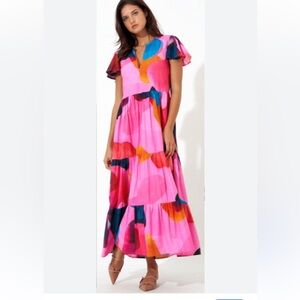 Oliphant Colorful Maxi Dress Size XL